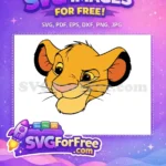 Free Simba face close-up Free cute expression The Lion King Free SVG - Instant Download