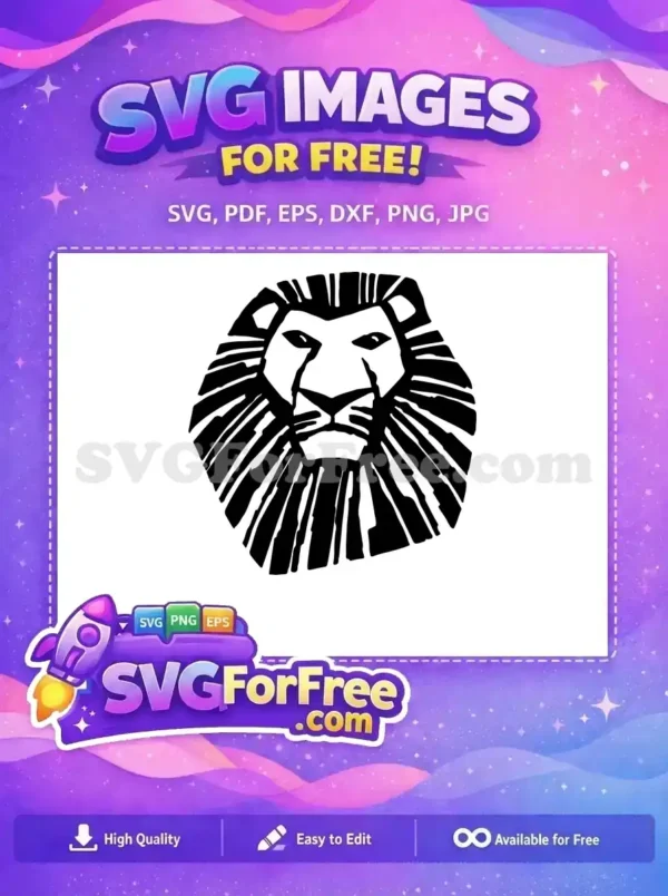 Free Simba Face Free Black Mane The Lion King Free SVG 1