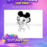 Free Simba Smiling Free Mickey Ears The Lion King Free SVG - Instant Download