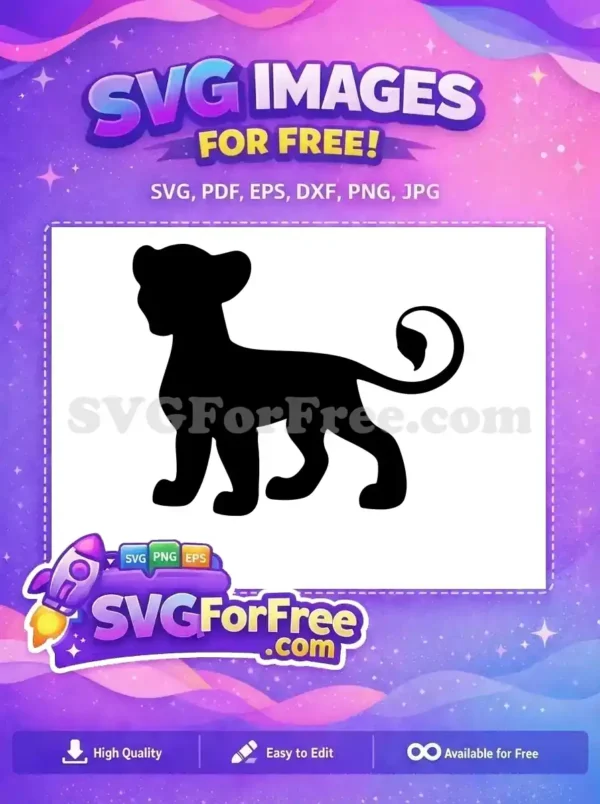 Free Simba Cub Silhouette Free Cute Tail The Lion King Free SVG 2