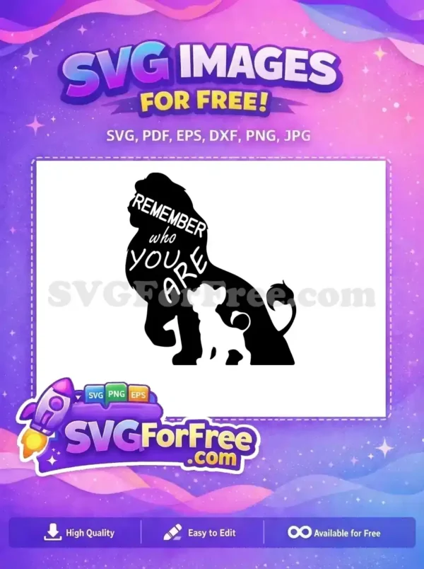 Free Silhouette Simba Mufasa Remember Free Lion King Free SVG