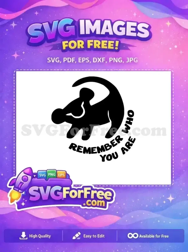 Free Simba Cub Silhouette Free Remember Who The Lion King Free SVG 1