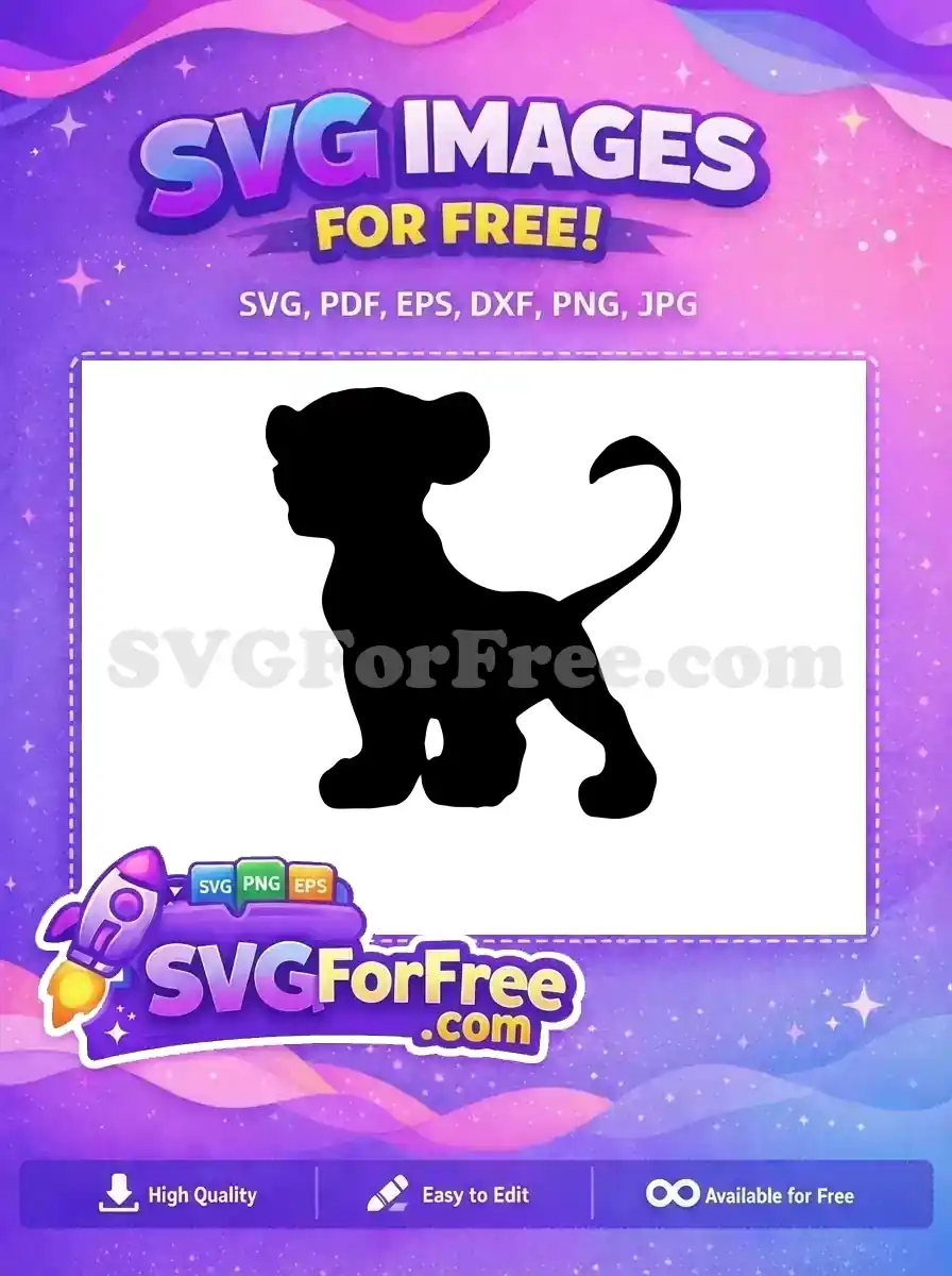 Free Simba Cub Silhouette Free Disney Lion King Free SVG 2
