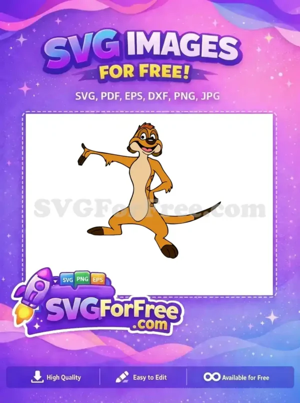Free Cheerful Meerkat Pose Free Brown Tail The Lion King Free SVG