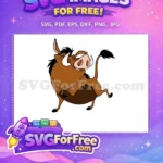 Free Happy Pumbaa Running Free Brown Pig The Lion King Free SVG - Instant Download