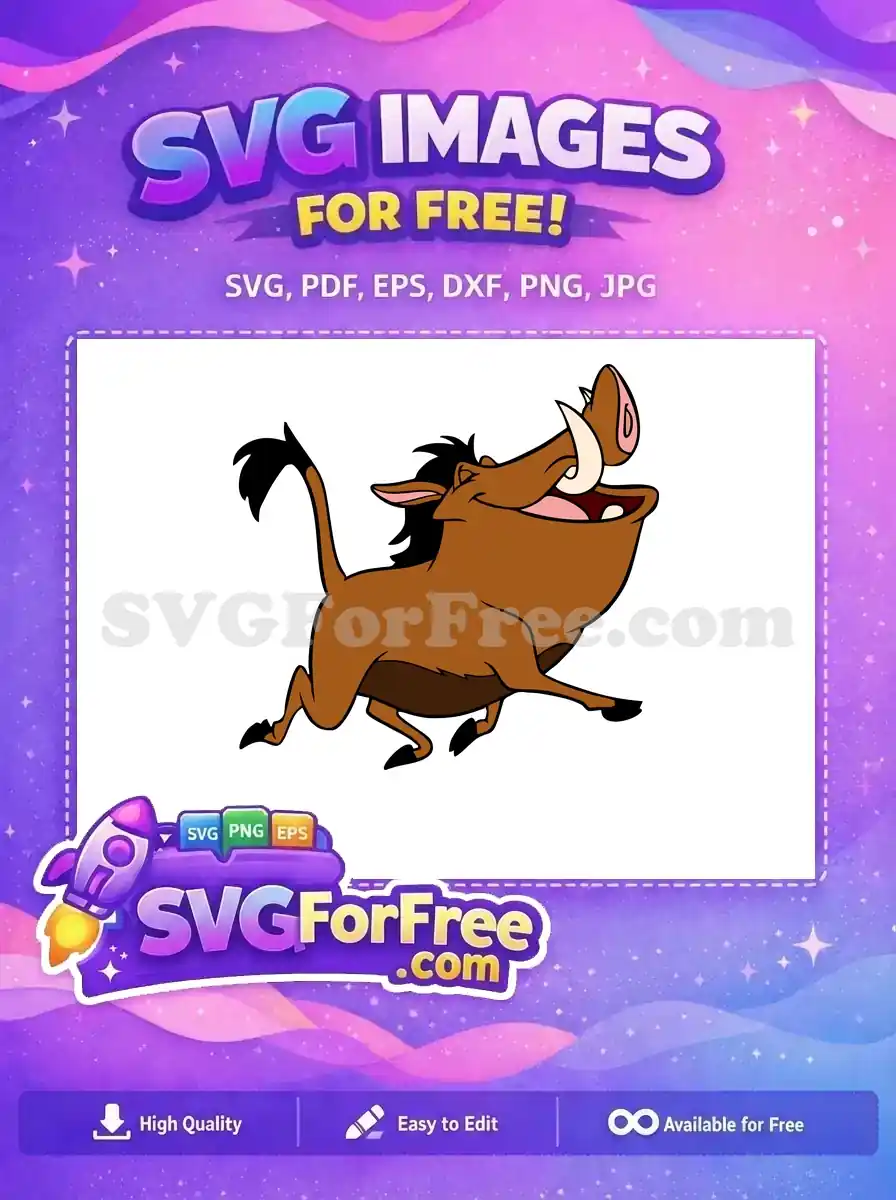 Free Running Pumba Free Happy Expression The Lion King Free SVG