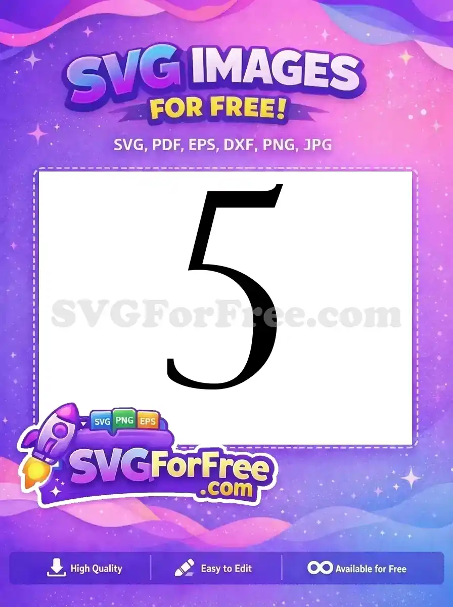Free Number Five Free Black Bold The Lion King Free SVG