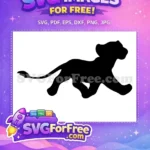 Free Simba Cub Running Free Black Silhouette The Lion King Free SVG - Instant Download