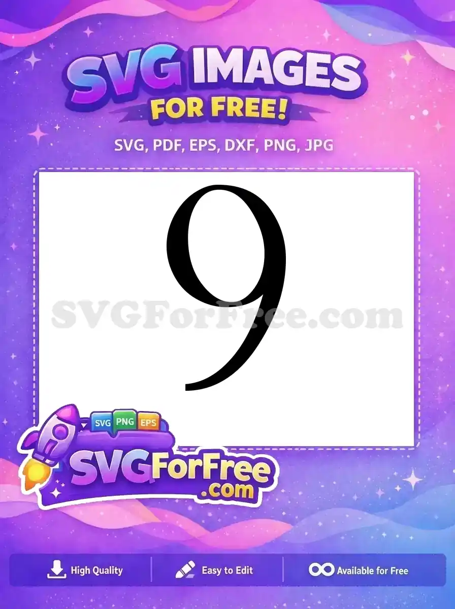 Free Black Bold Number Free Nine The Lion King Free SVG
