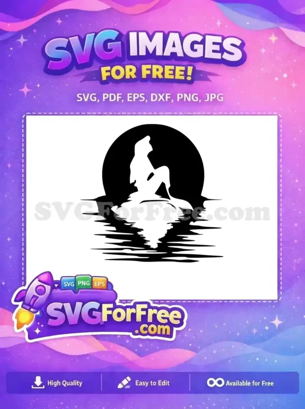 Free Sitting Mermaid Free Silhouette The Little Mermaid Free SVG Free Sitting Mermaid Free Silhouette The Little Mermaid Free SVG
