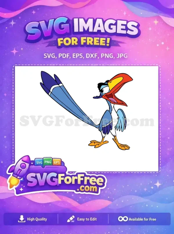 Free Zazu Open Beak Free Blue Tail The Lion King Free SVG