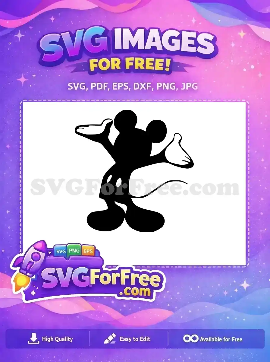 Free Cheerful Hands Up Free Black Silhouette Character Free SVG