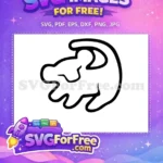 Free Simba Cub Face Free Simple Outline The Lion King Free SVG - Instant Download