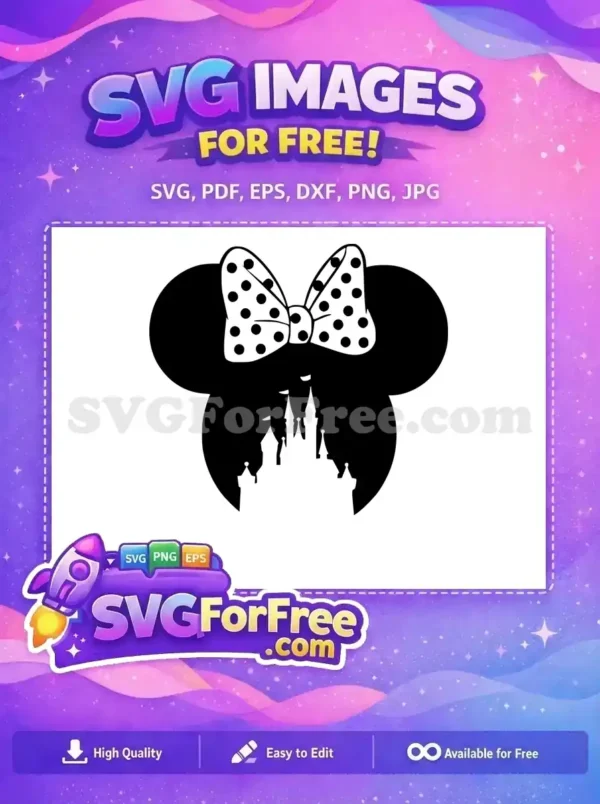 Free Minnie Polkadot Bow Free Castle Silhouette Disney Free SVG Free Minnie Polkadot Bow Free Castle Silhouette Disney Free SVG