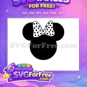 Free Black Silhouette Free Polka Dot Bow Minnie Free SVG 1 Free Black Silhouette Free Polka Dot Bow Minnie Free SVG 1