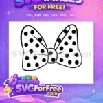 Free Black Polka Dots Free Minnie Mouse Bow Themed Free SVG - Instant Download
