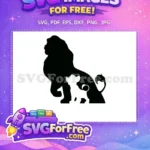 Free Father Son Silhouette Free Simba Cub The Lion King Free SVG - Instant Download