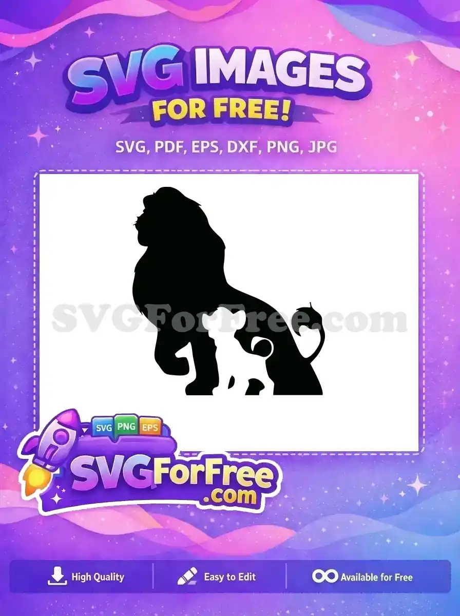 Free Father Son Silhouette Free Simba Cub The Lion King Free SVG