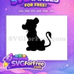 Free Simba Cub Silhouette Free Sitting Pose Lion King Free SVG - Instant Download