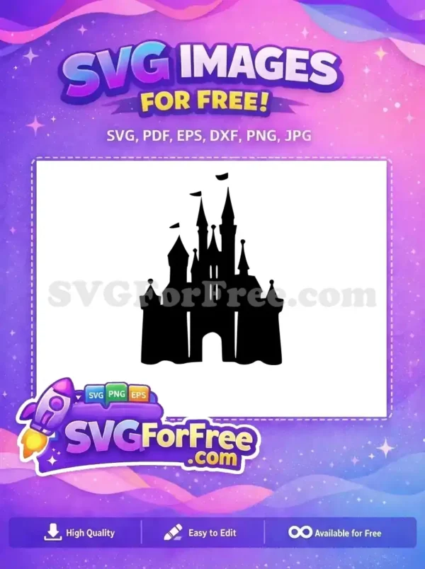 Free Black Castle Silhouette Free Disney World Scene Free SVG