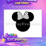 Free Black Silhouette Free Polka Dot Bow Minnie Free SVG 2 - Instant Download