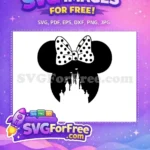 Free Polka Dot Bow Free Castle Silhouette Minnie Free SVG - Instant Download