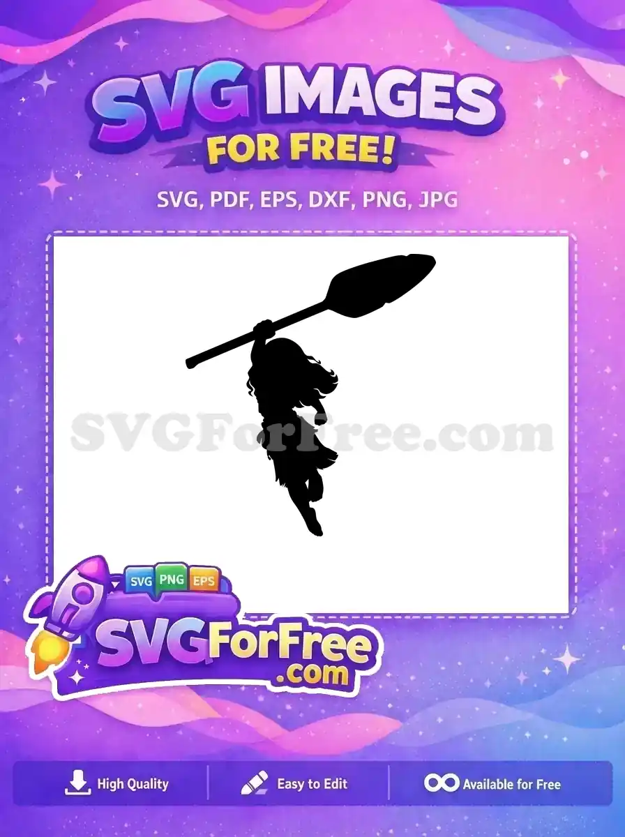 Free Moana Silhouette Free Paddle Courageous Moana Free SVG