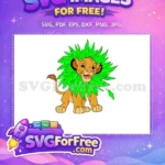 Free Smiling Simba Free Green Leaf Mane The Lion King Free SVG - Instant Download