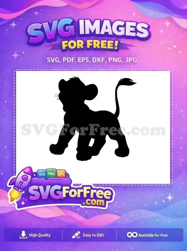 Free Simba Silhouette Running Free Cub Design The Lion King Free SVG