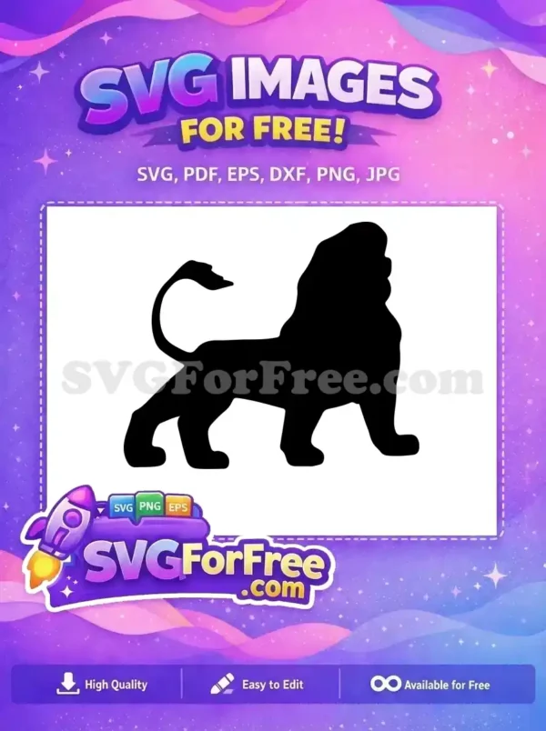 Free Simba Silhouette Free Lion King Black Free SVG 1