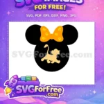 Free Simba Silhouette Free Paw Print Bow The Lion King Free SVG - Instant Download