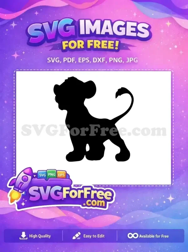 Free Simba Cub Face Free Silhouette The Lion King Free SVG