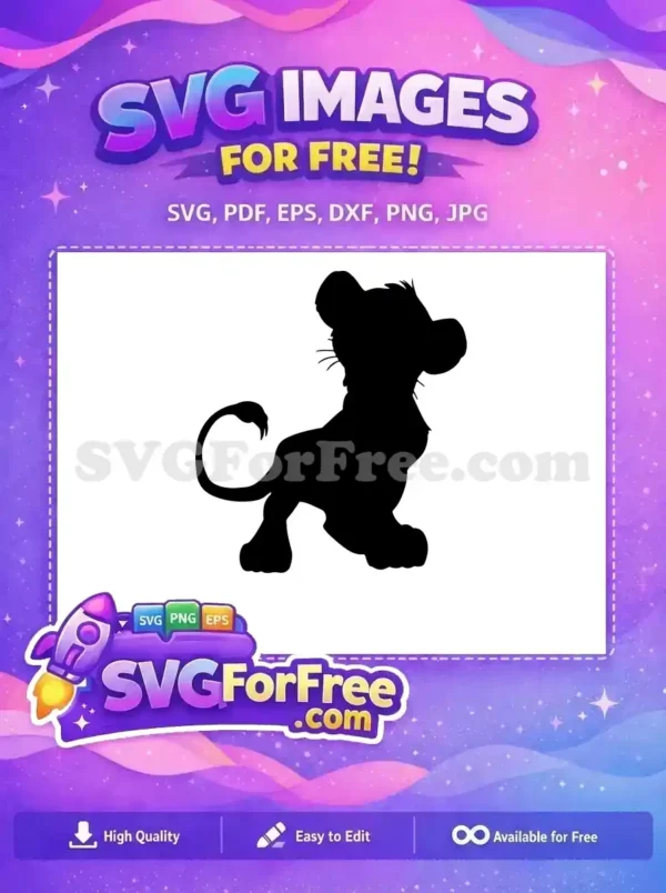 Free Simba Cub Silhouette Free Disney Lion King Free SVG 3