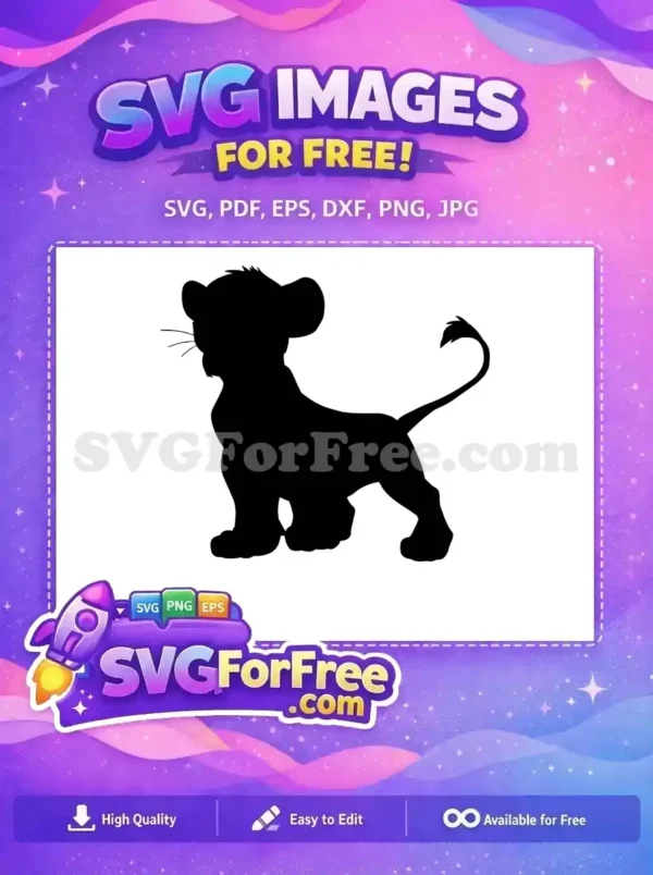 Free Simba Silhouette Free Cub Design Lion King Free SVG