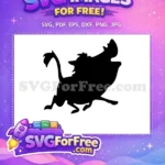 Free Exuberant Pumbaa Running Free Silhouette The Lion King Free SVG - Instant Download