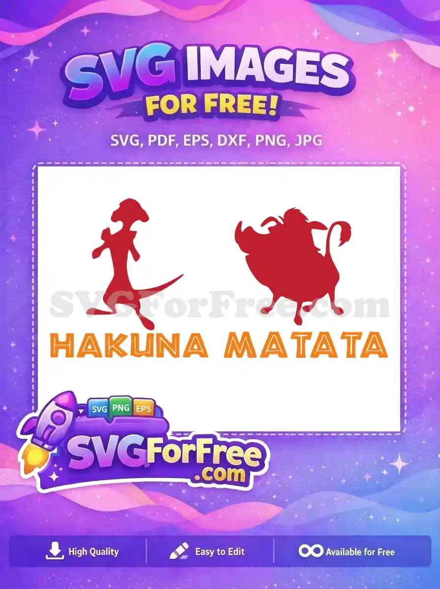 Free Timon Pumbaa Silhouette Free Hakuna Matata The Lion King Free SVG