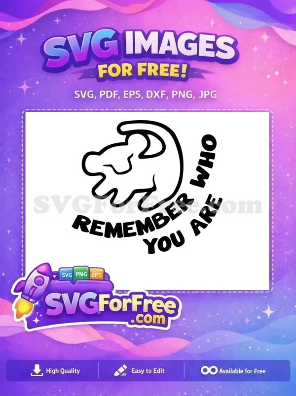 Free Simba Outline Free Remember Who You Are Lion King Free SVG