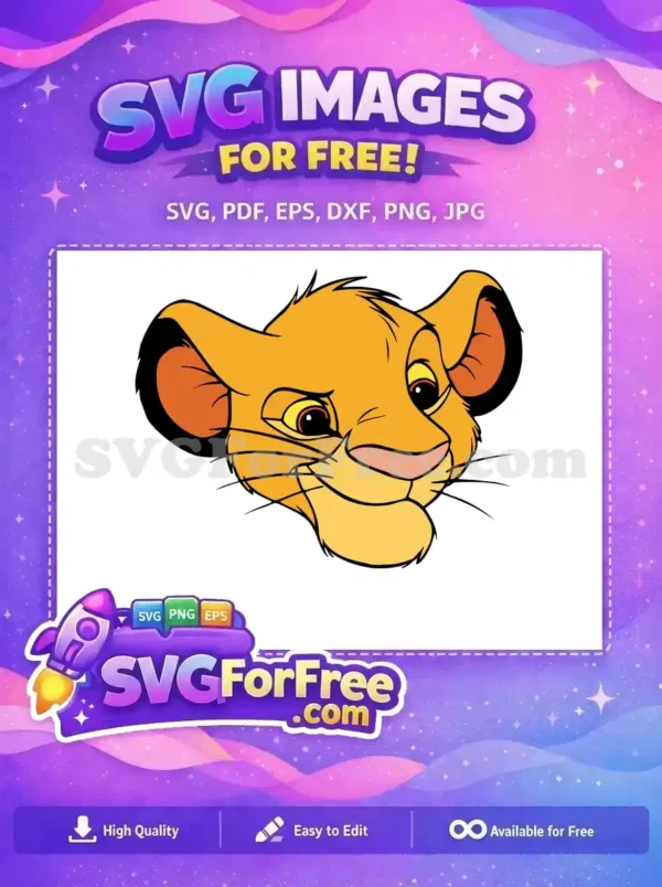 Free Simba Worried Expression Free Young Lion King Free SVG