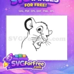 Free Simba Roaring Free Line Art The Lion King Free SVG - Instant Download