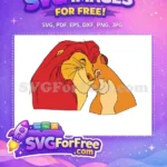 Free Simba Nala Loving Free Young Lion King Free SVG - Instant Download