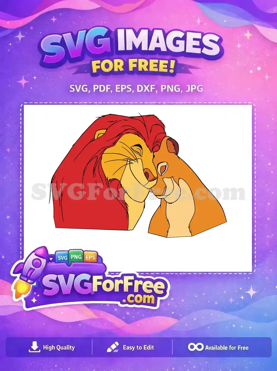 Free Simba Nala Loving Free Young Lion King Free SVG