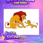 Free Mufasa Simba Hug Free Playful Scene Lion King Free SVG - Instant Download