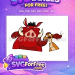 Free Cheerful Pumbaa Free Timon Eating Bugs Lion King Free SVG - Instant Download