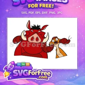 Free Cheerful Pumbaa Free Timon Eating Bugs Lion King Free SVG