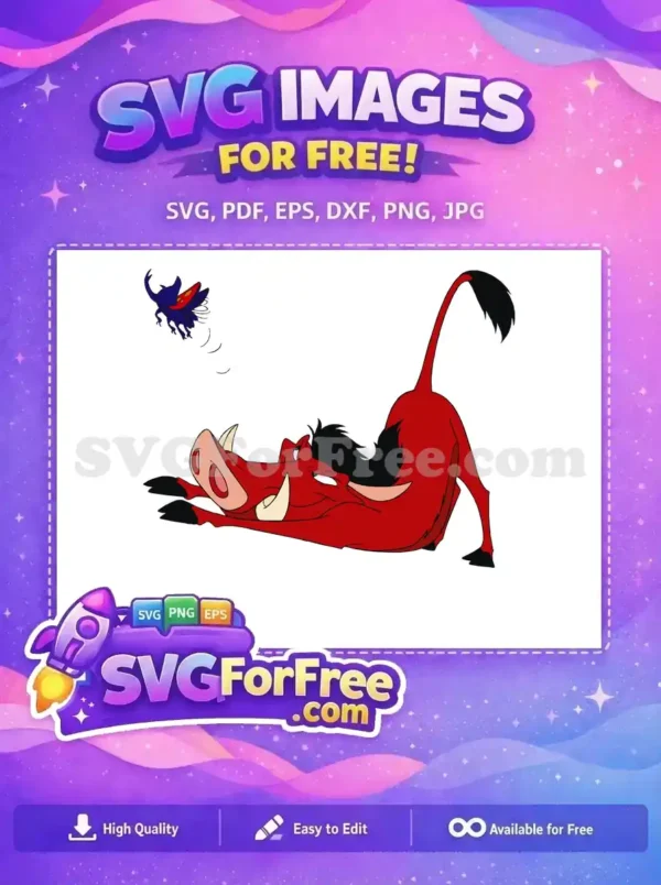 Free Annoyed Pumbaa Bug Free Cartoon The Lion King Free SVG
