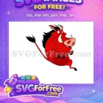 Free Joyful Pumbaa Free Cartoon Character The Lion King Free SVG - Instant Download