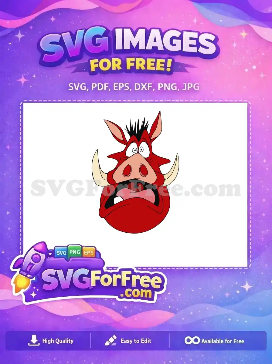Free Shocked Pumbaa Expression Free Open Mouth The Lion King Free SVG