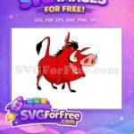 Free Red Pumbaa Free Open Mouth The Lion King Free SVG - Instant Download