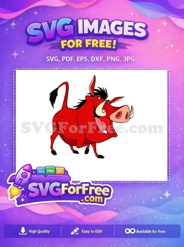 Free Red Pumbaa Free Open Mouth The Lion King Free SVG Free Red Pumbaa Free Open Mouth The Lion King Free SVG