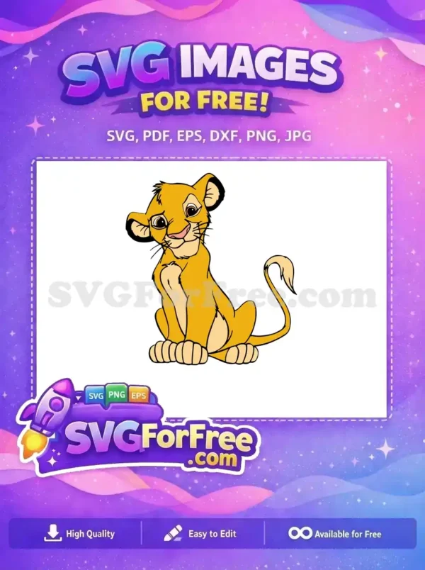 Free Simba Sitting Free Sad Expression Lion King Free SVG Free Simba Sitting Free Sad Expression Lion King Free SVG